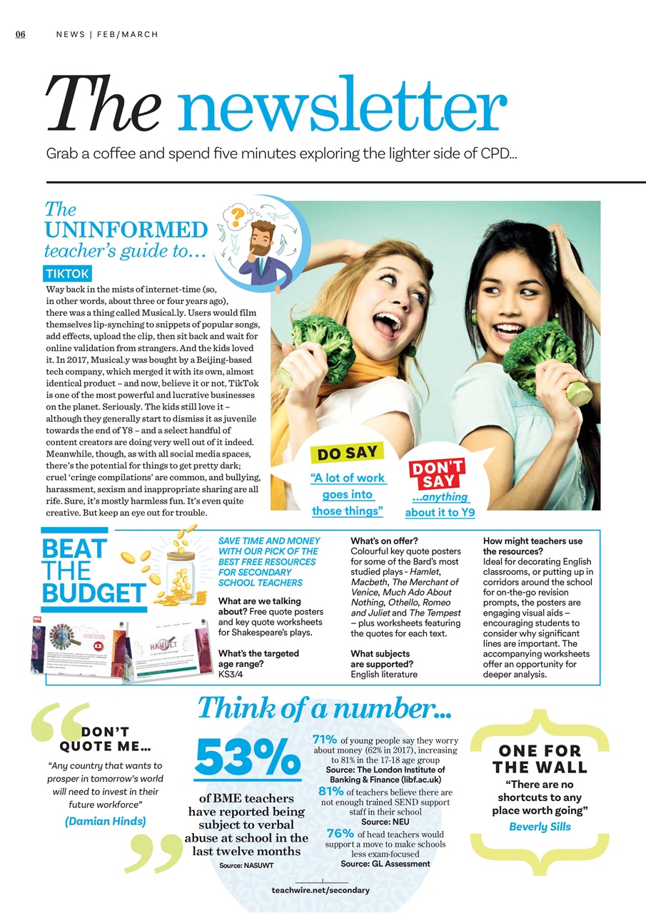 Teach Secondary Preview Pages