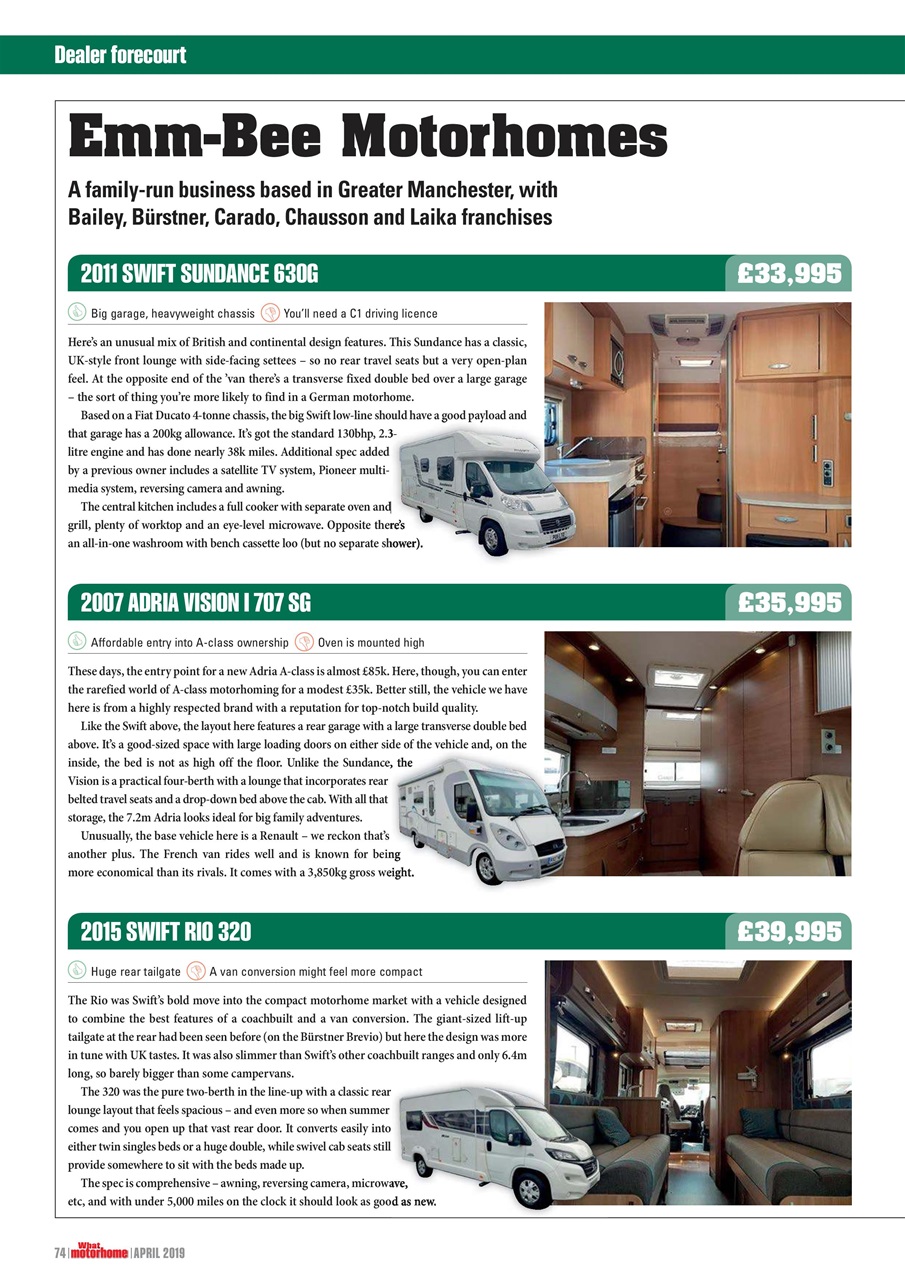 What Motorhome magazine Preview Pages
