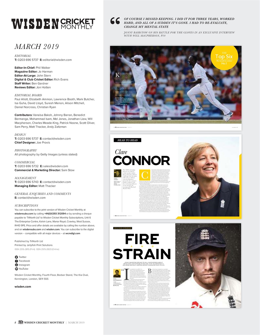 Wisden Cricket Monthly Preview Pages