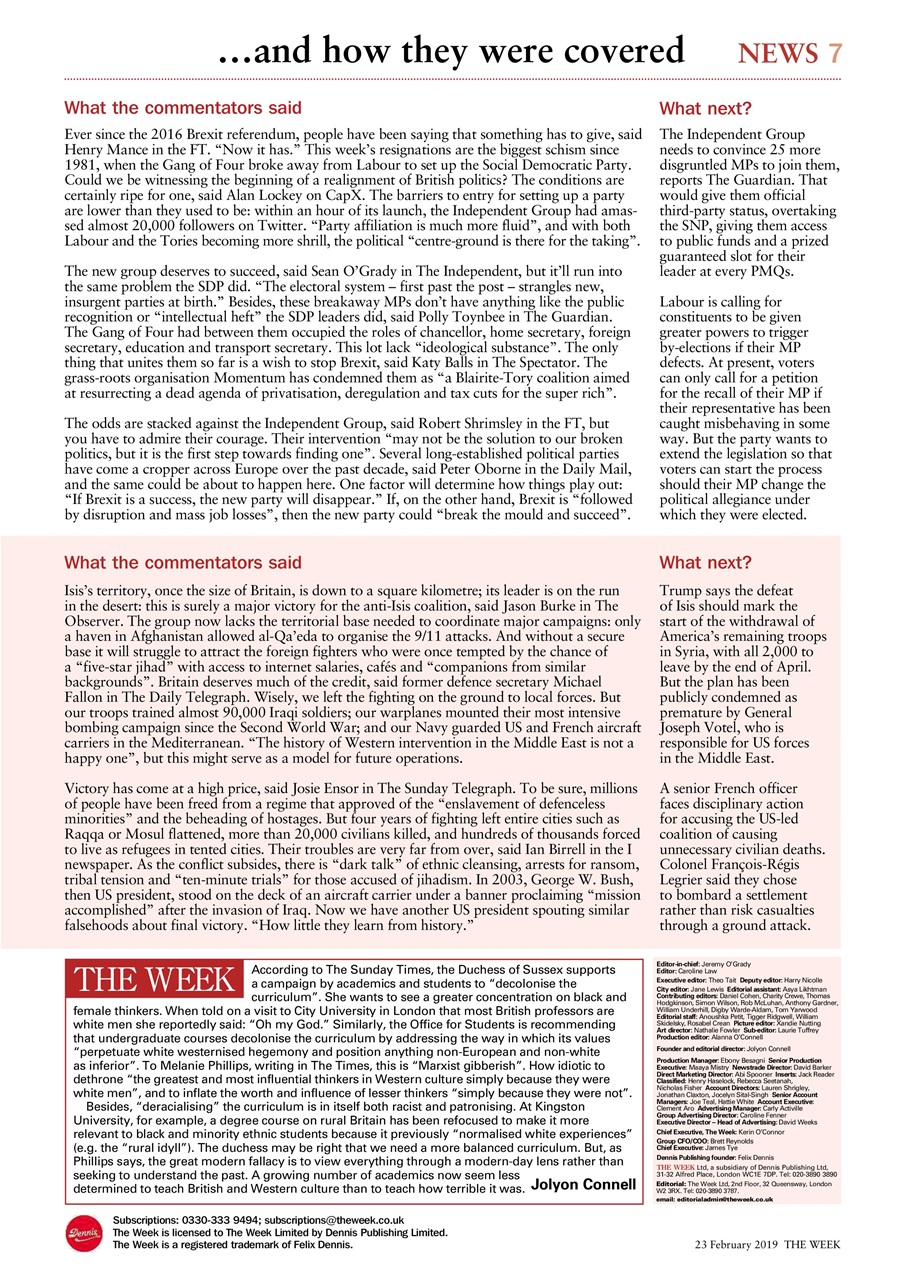 The Week Preview Pages