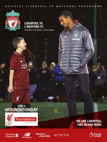 Liverpool FC Programmes issue vs Watford 18/19