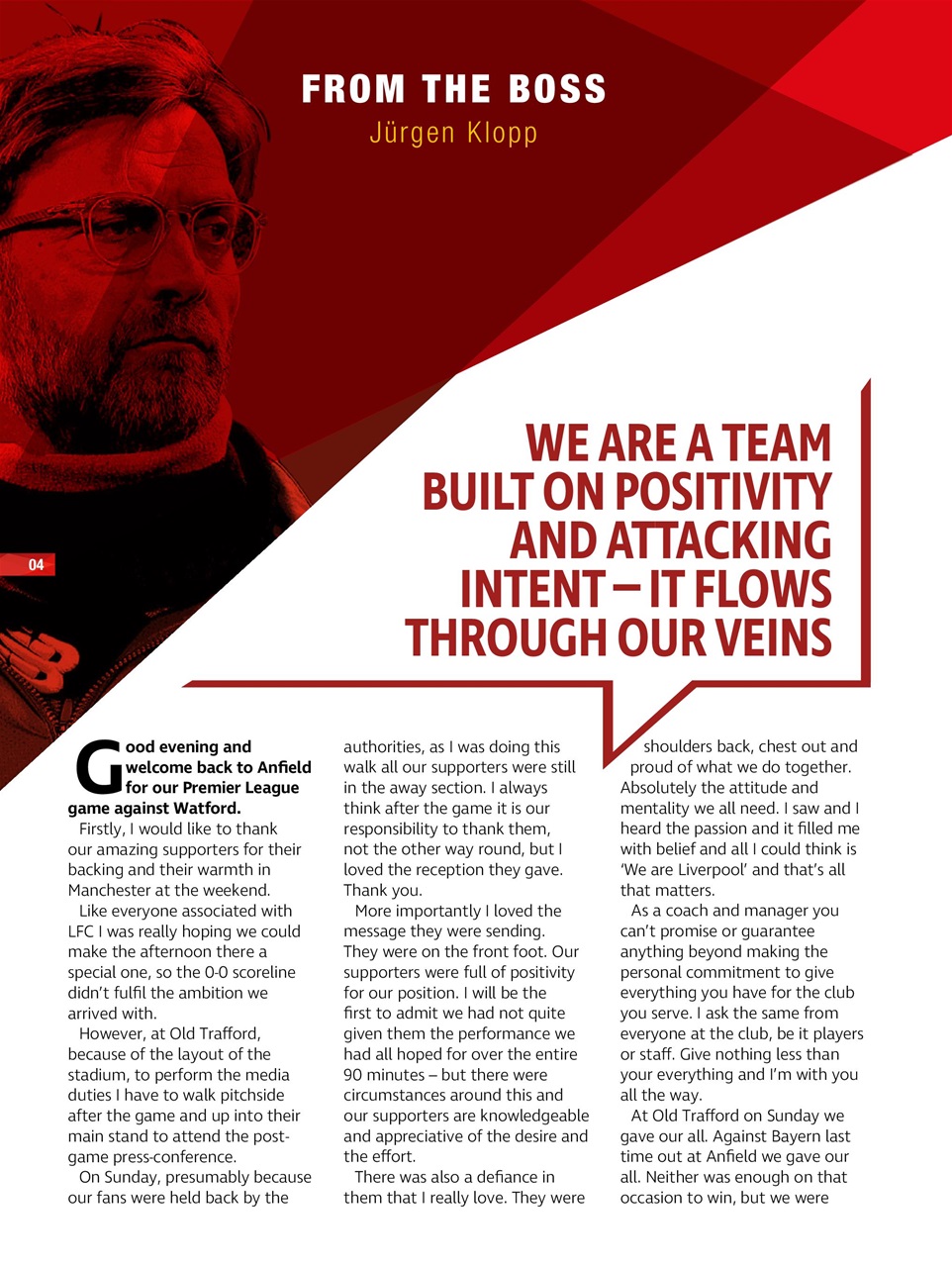 Liverpool FC Programmes Preview Pages