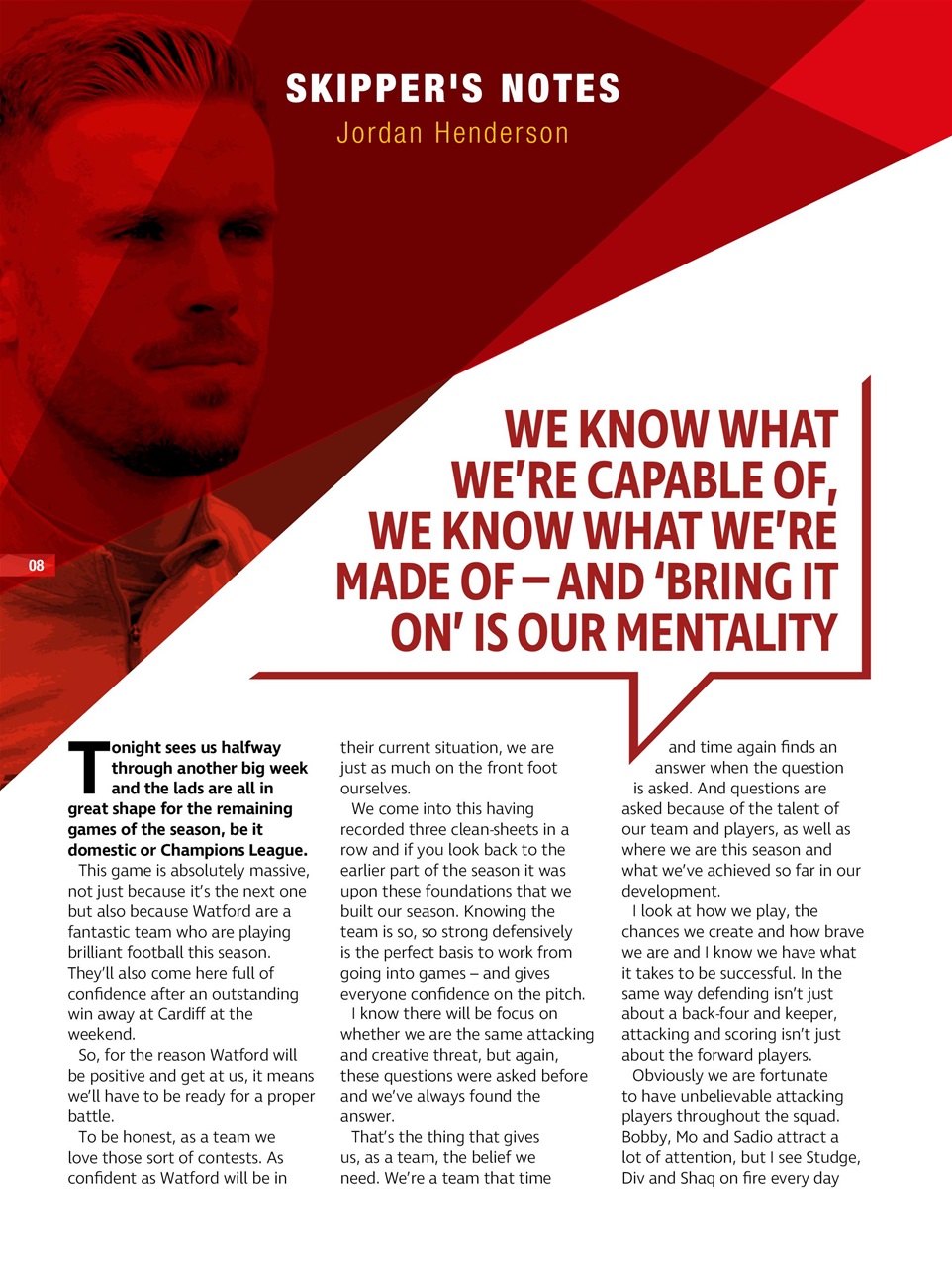 Liverpool FC Programmes Preview Pages