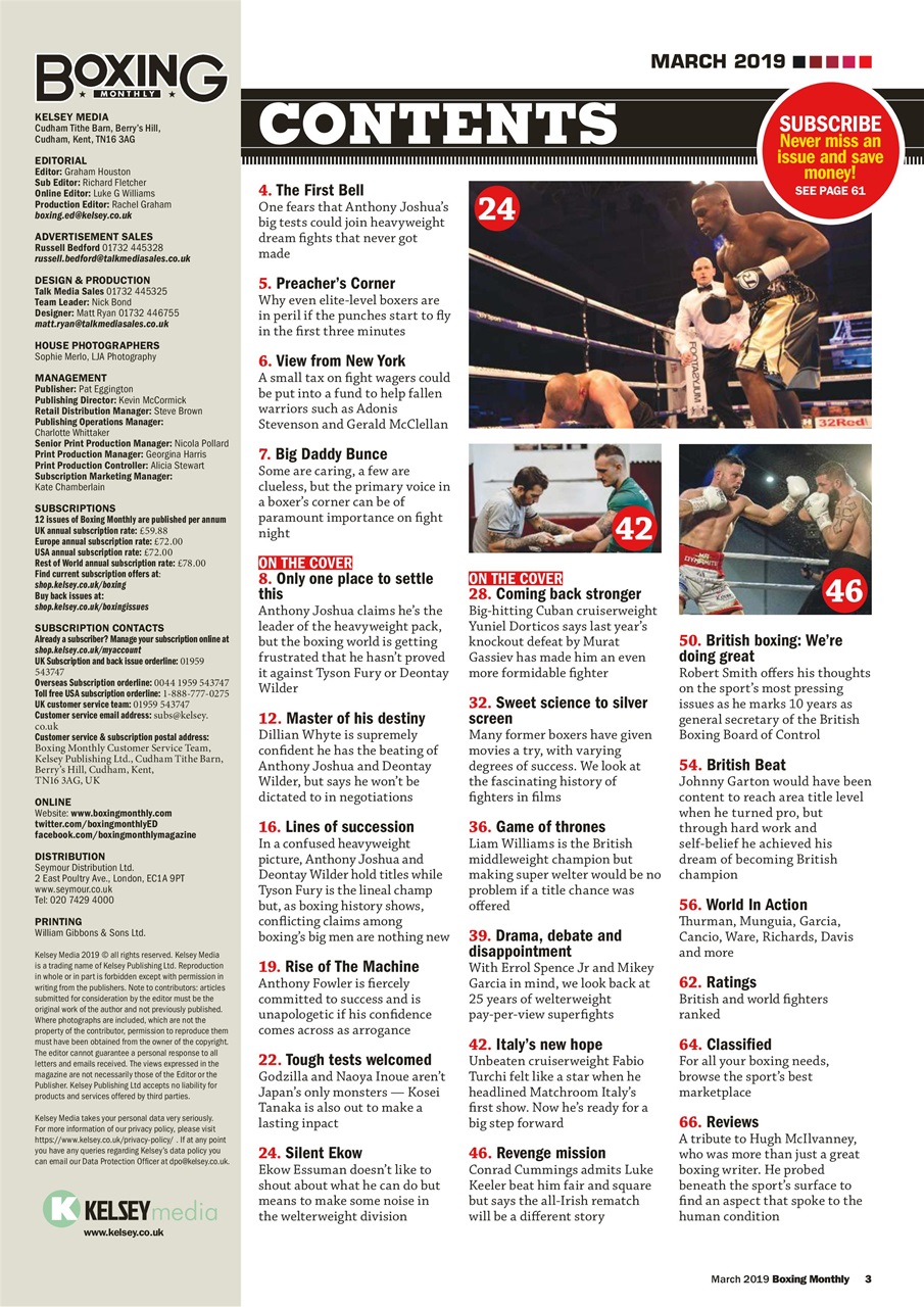 Boxing Monthly Preview Pages