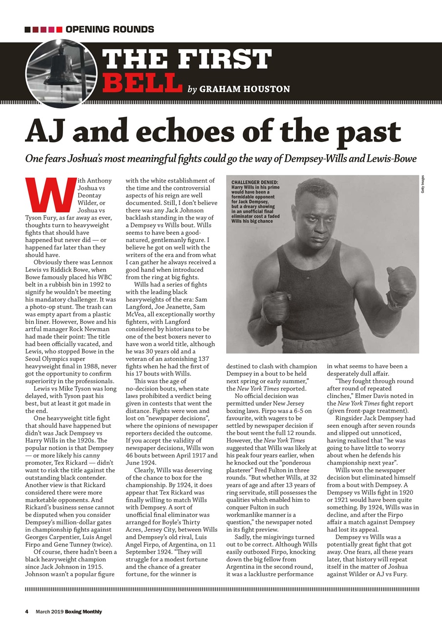 Boxing Monthly Preview Pages