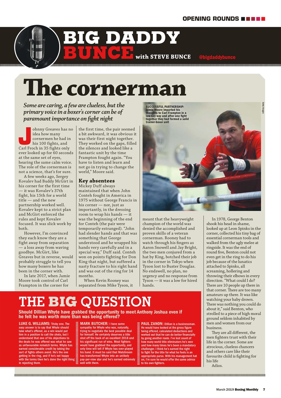 Boxing Monthly Preview Pages