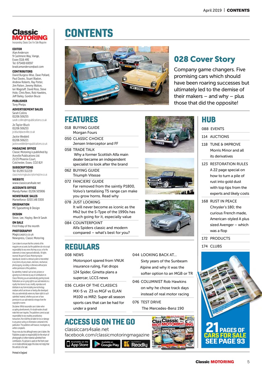 Classic Motoring Preview Pages