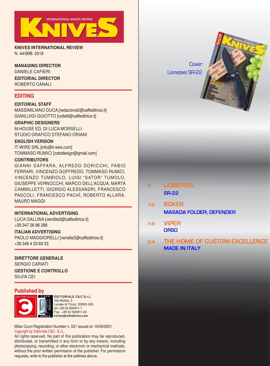 KNIVES INTERNATIONAL Preview Pages