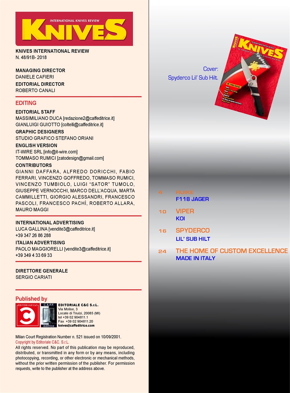 KNIVES INTERNATIONAL Preview Pages