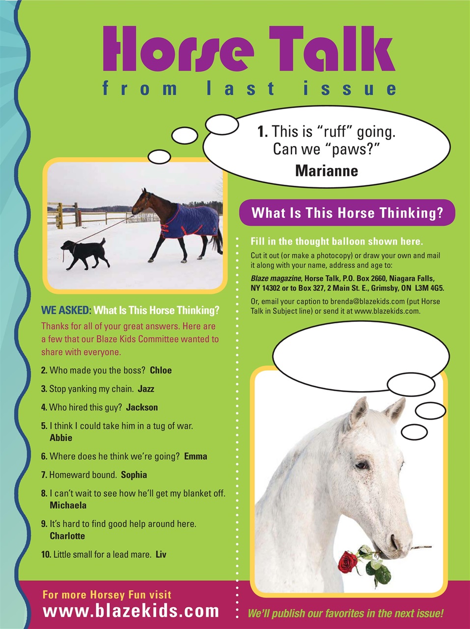 Blaze Magazine For Horse Crazy Kids Preview Pages