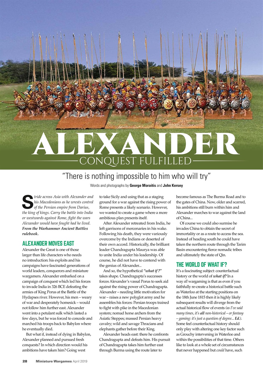Miniature Wargames Preview Pages