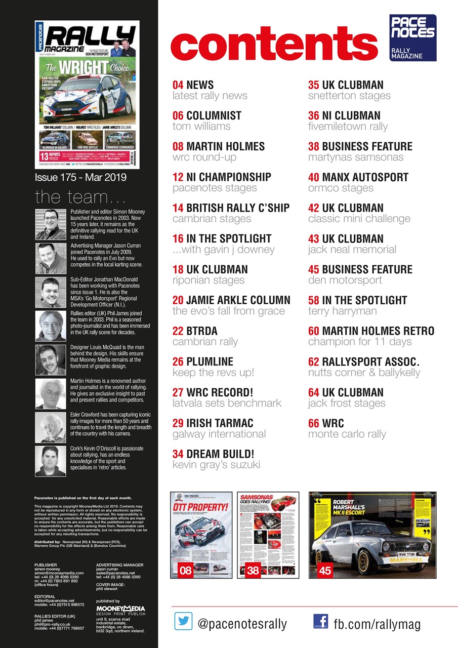 Pacenotes Rally magazine Preview Pages