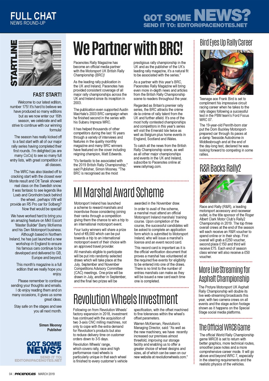 Pacenotes Rally magazine Preview Pages