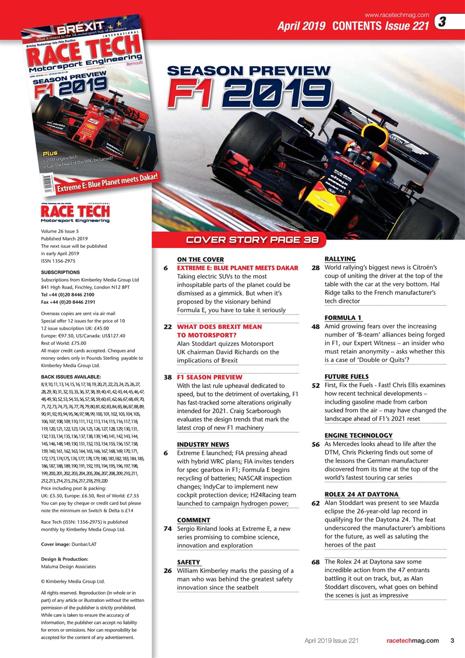 Race Tech Preview Pages