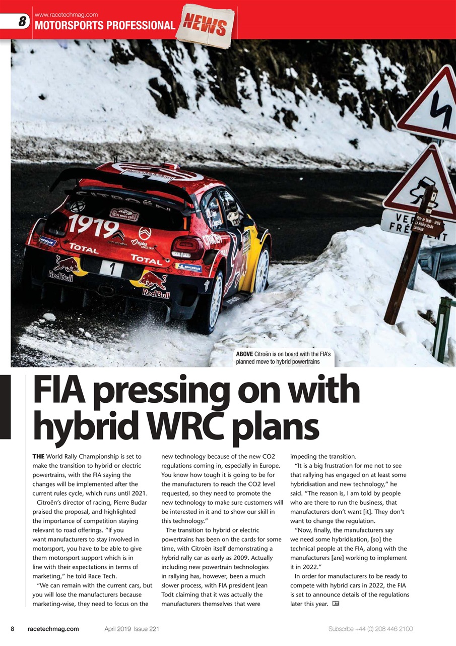 Race Tech Preview Pages