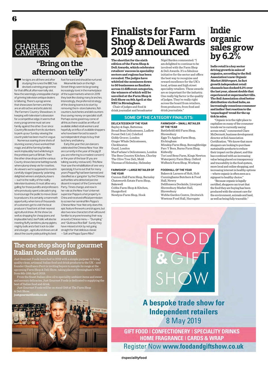 Speciality Food Preview Pages