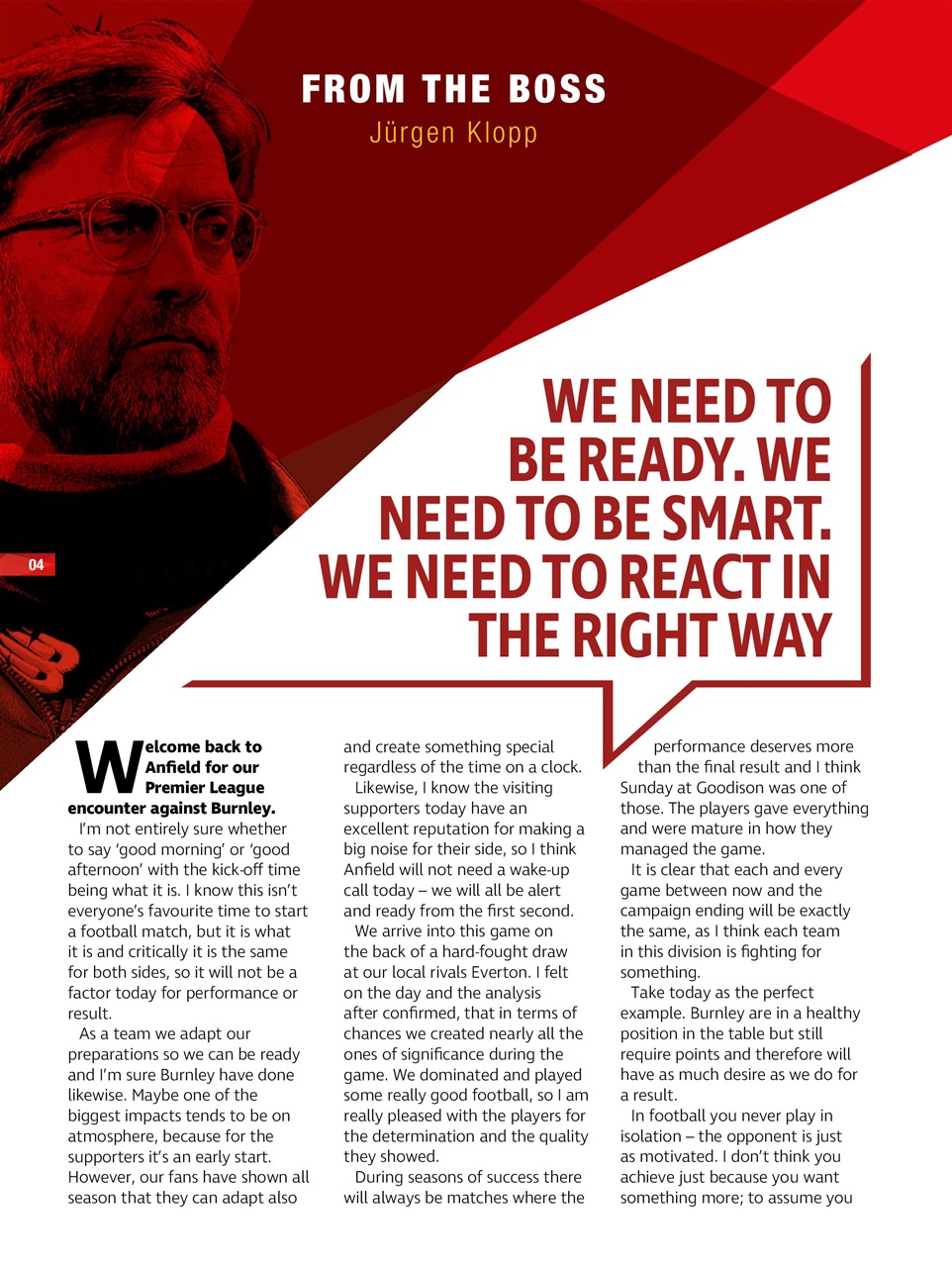 Liverpool FC Programmes Preview Pages