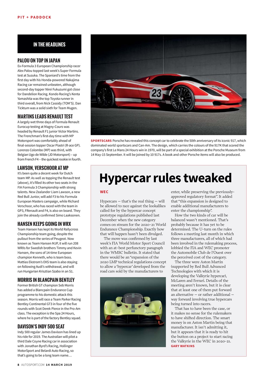 Autosport Preview Pages