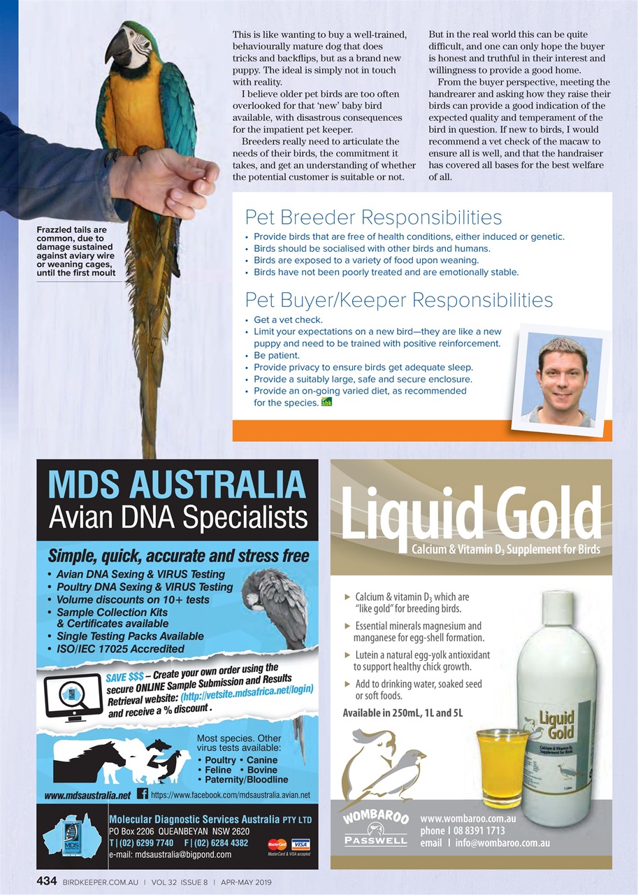 Australian Birdkeeper Magazine Preview Pages