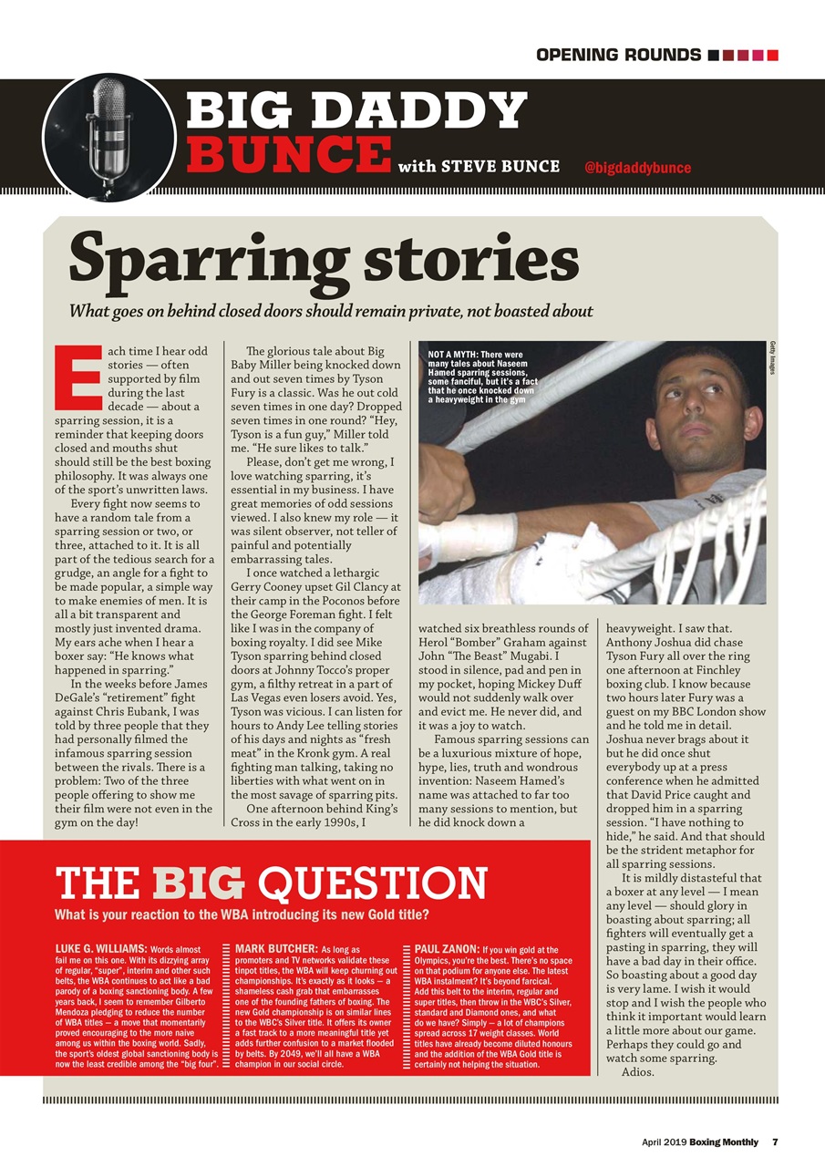 Boxing Monthly Preview Pages