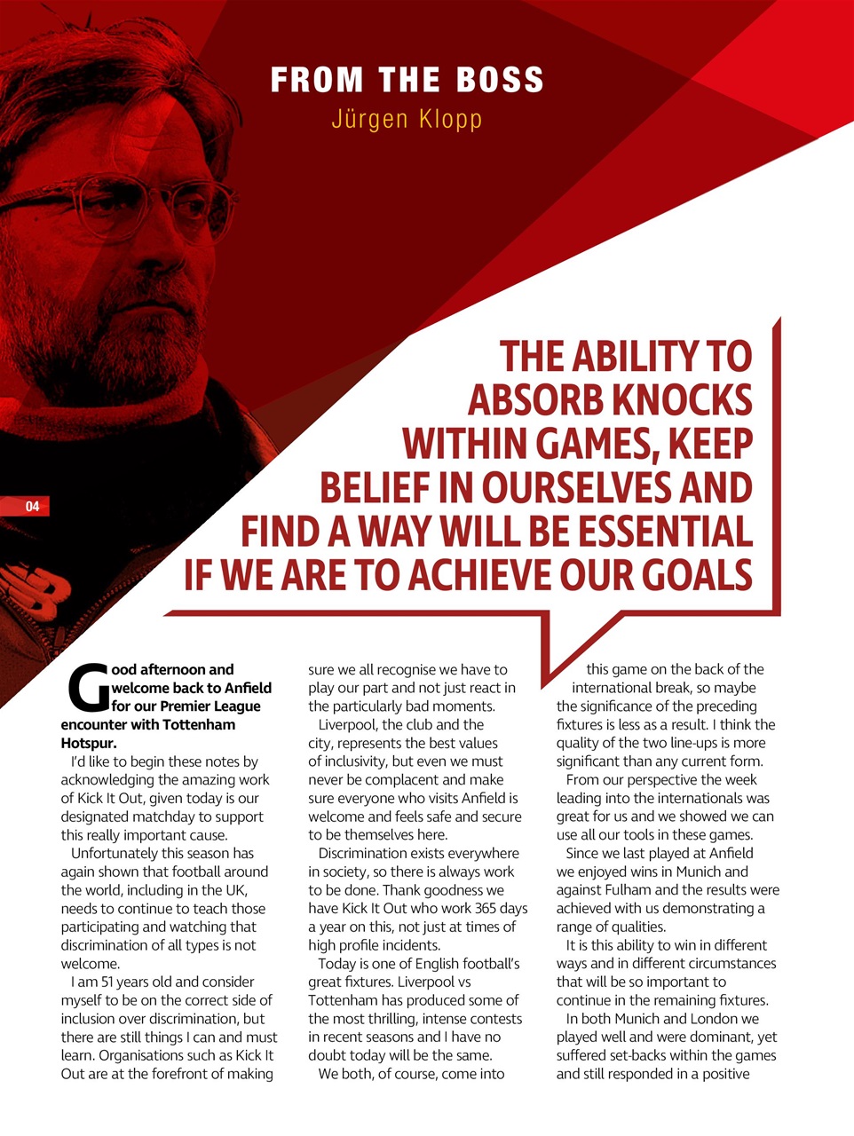 Liverpool FC Programmes Preview Pages