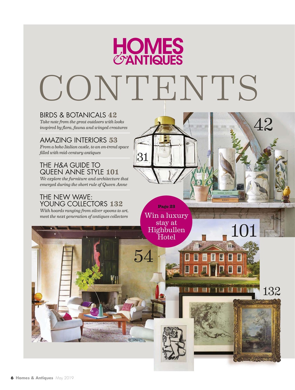 Homes & Antiques Magazine Preview Pages