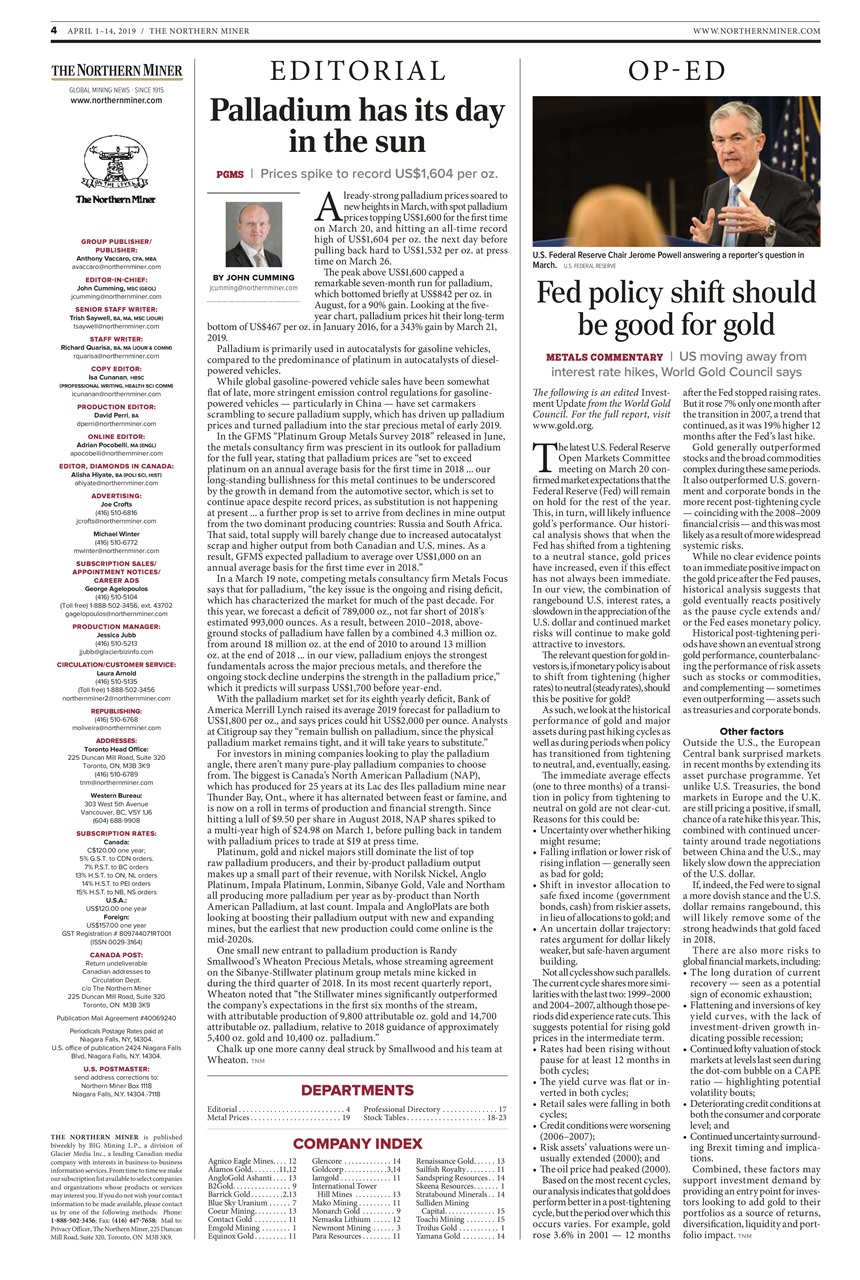 The Northern Miner Preview Pages