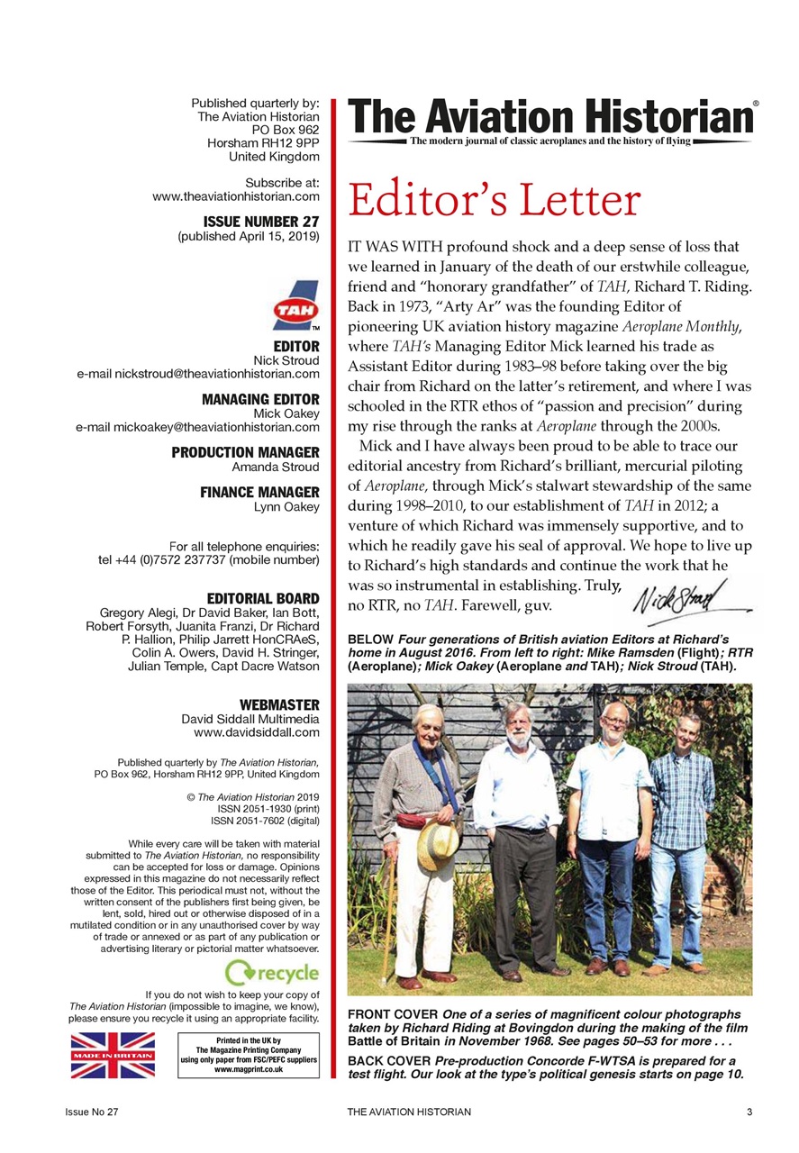 The Aviation Historian Magazine Preview Pages