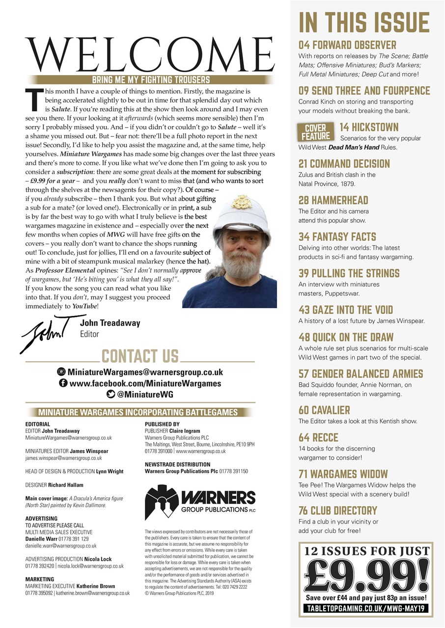 Miniature Wargames Preview Pages