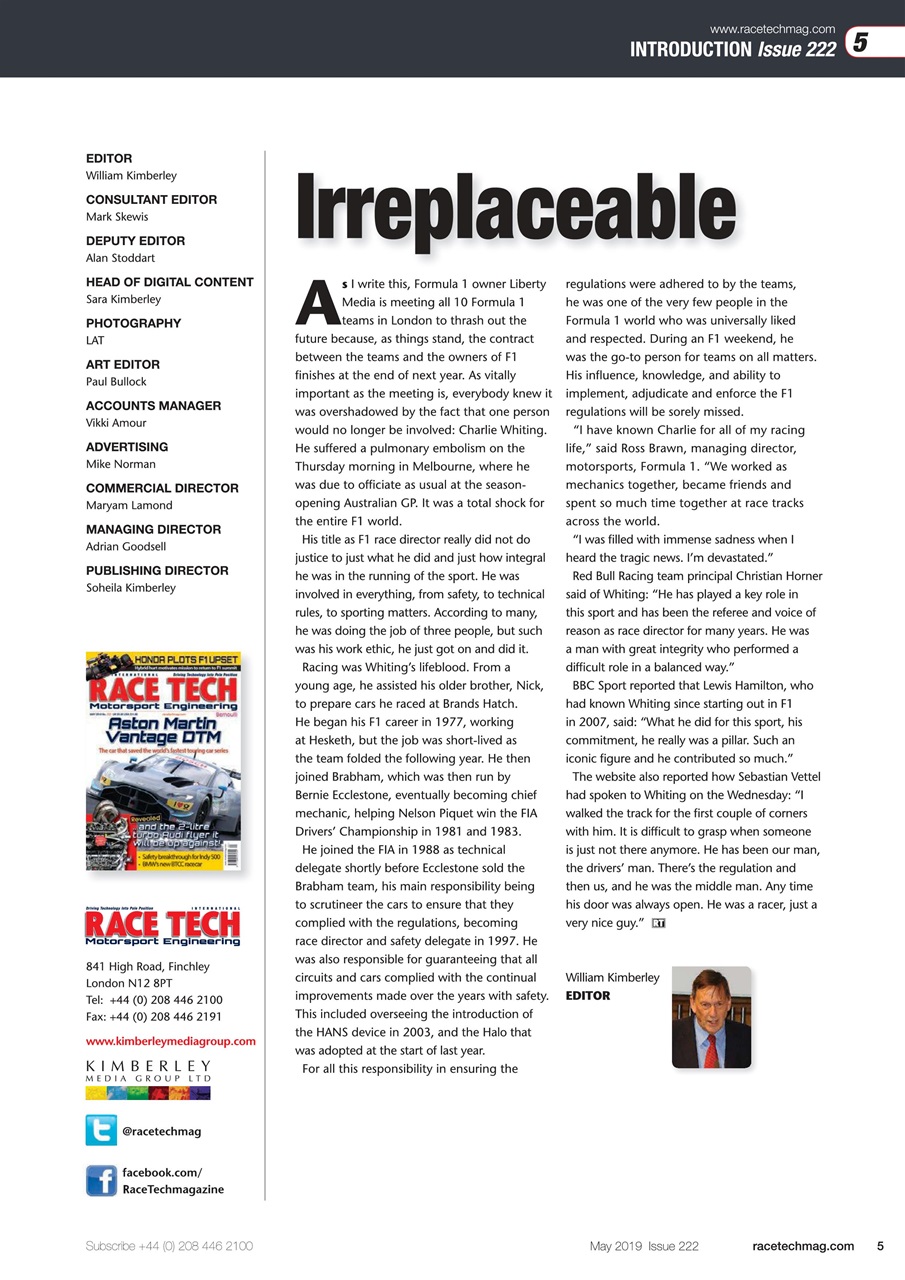 Race Tech Preview Pages