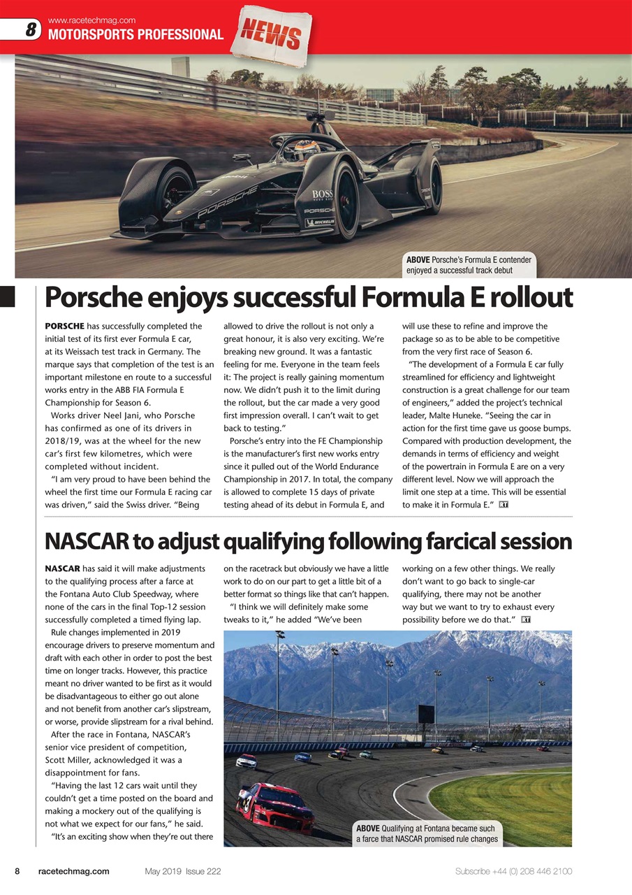 Race Tech Preview Pages