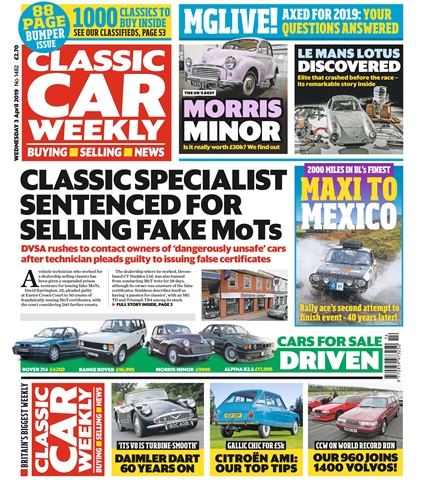 Classic Car Weekly issue 3rd April 2019