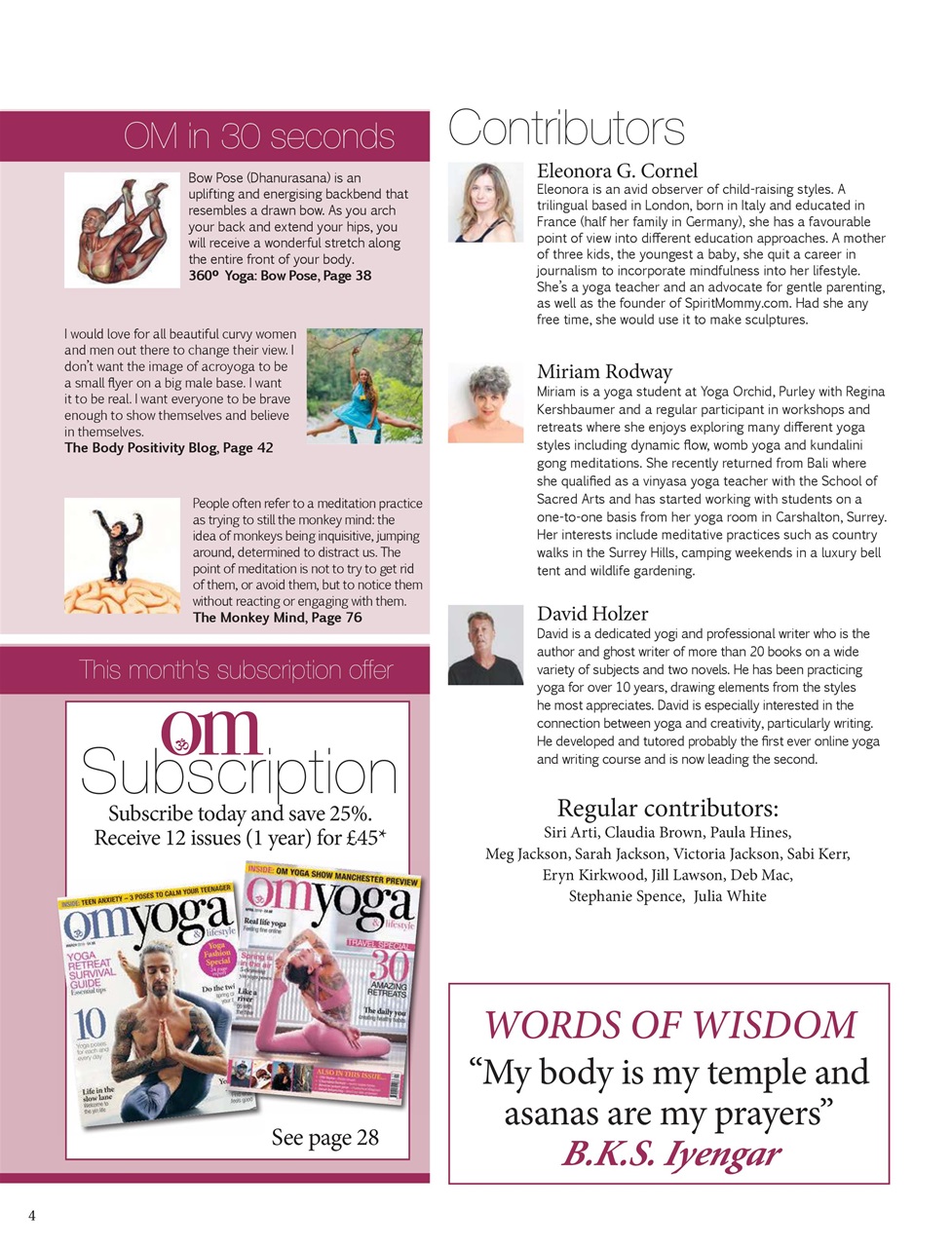 OM Yoga Magazine Preview Pages