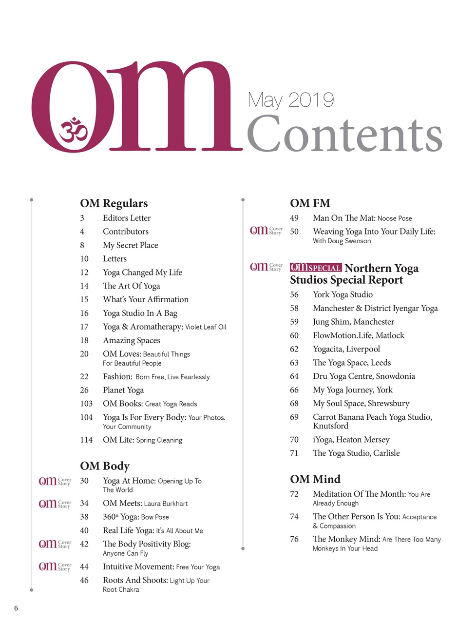 OM Yoga Magazine Preview Pages