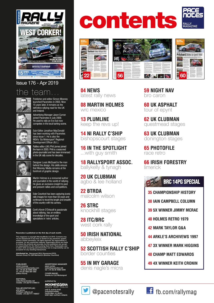 Pacenotes Rally magazine Preview Pages