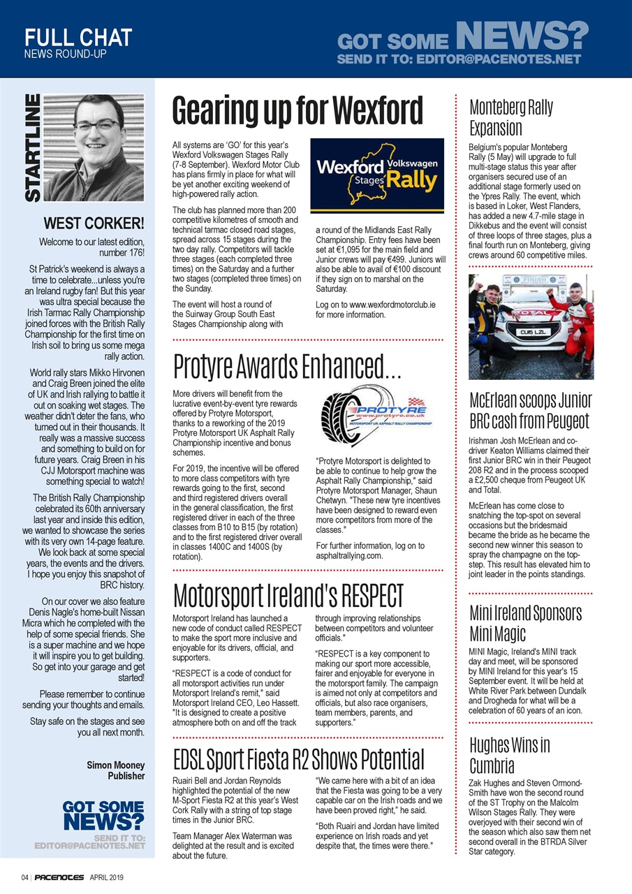 Pacenotes Rally magazine Preview Pages