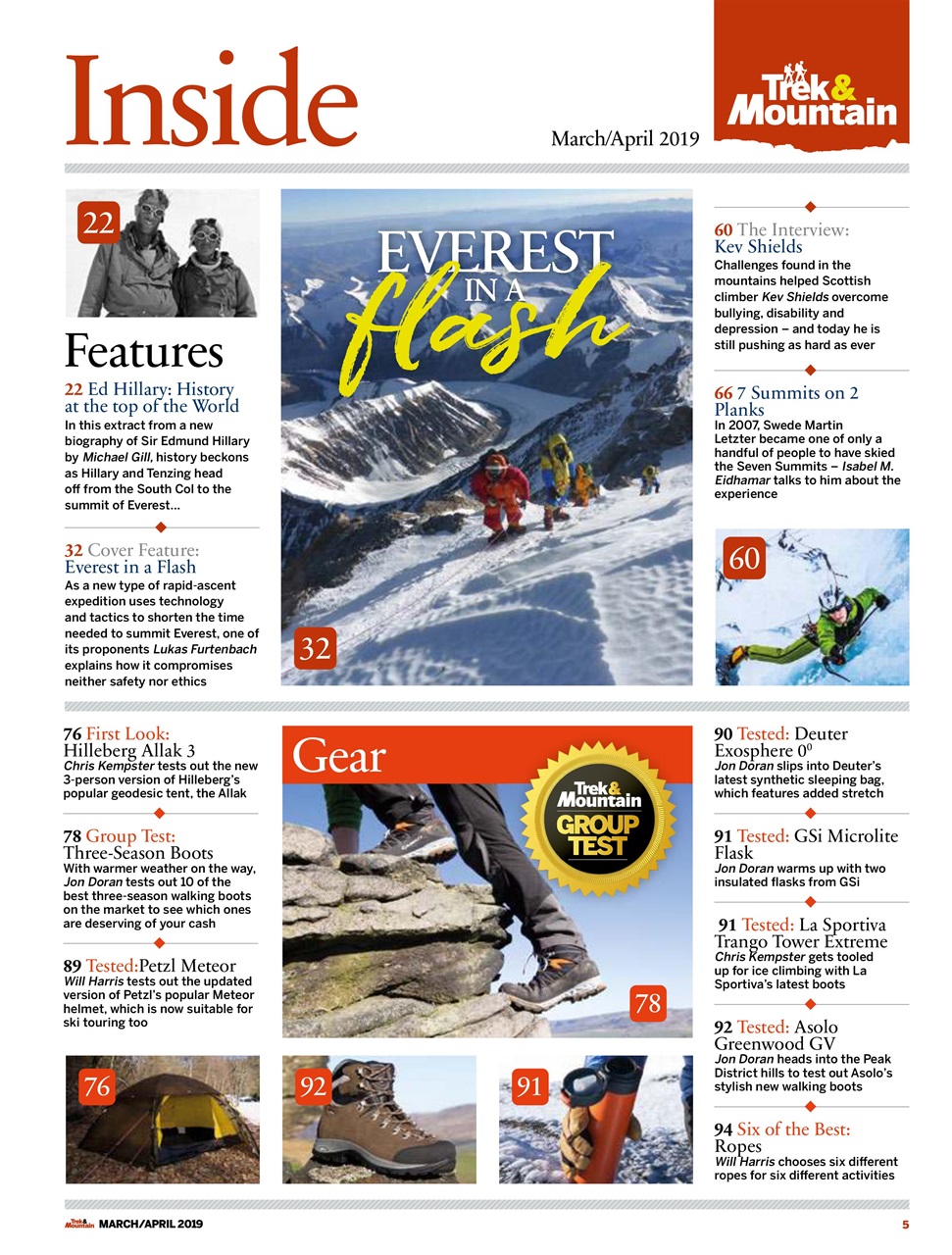 Trek & Mountain Magazine Preview Pages