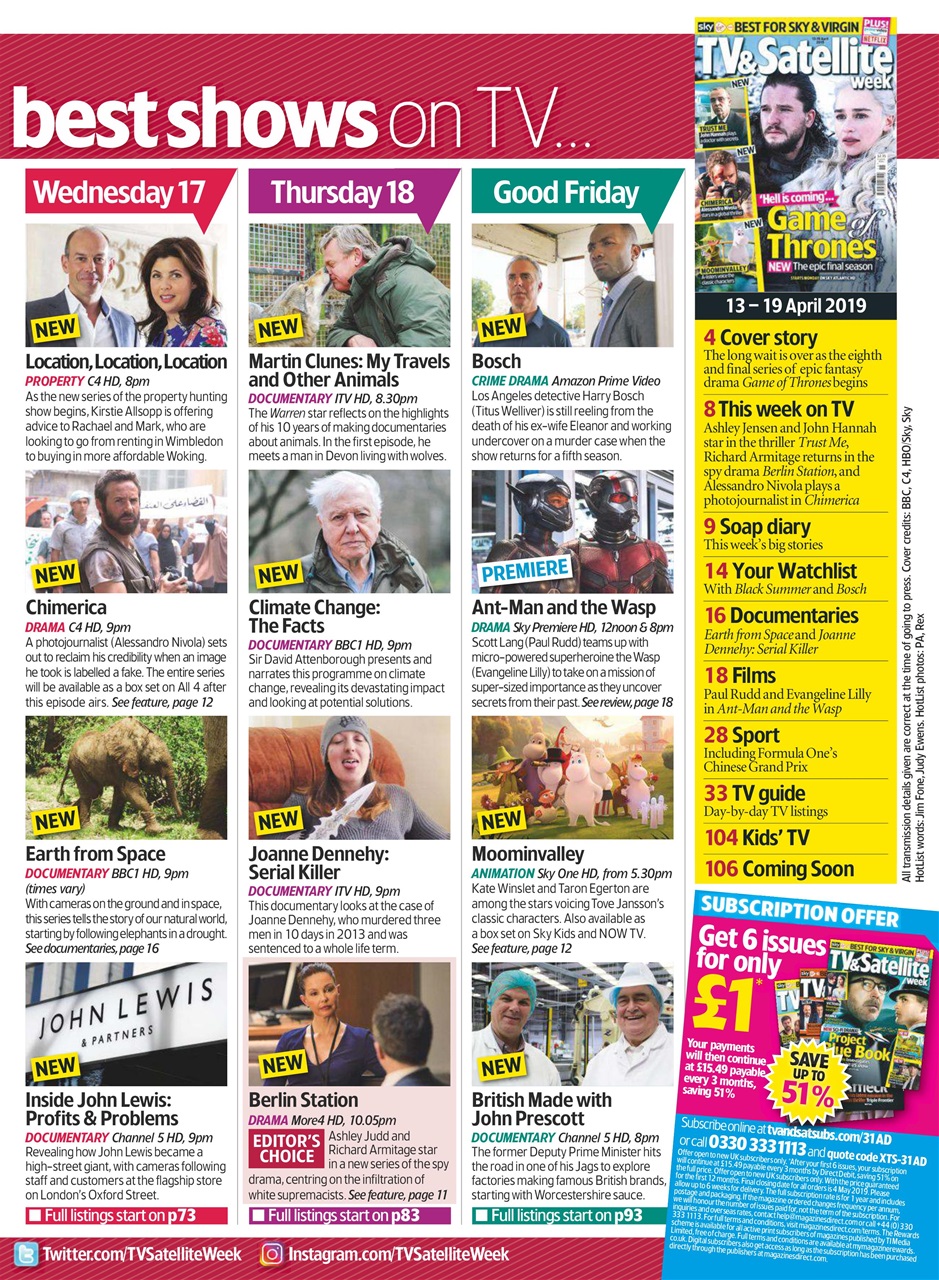 TV & Satellite Week Preview Pages