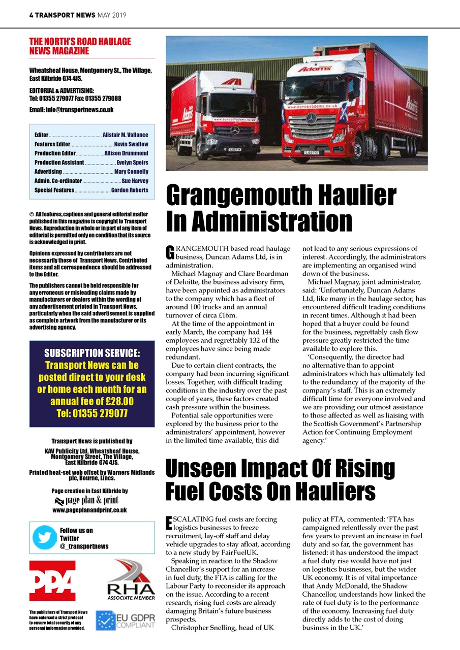 Transport News Preview Pages