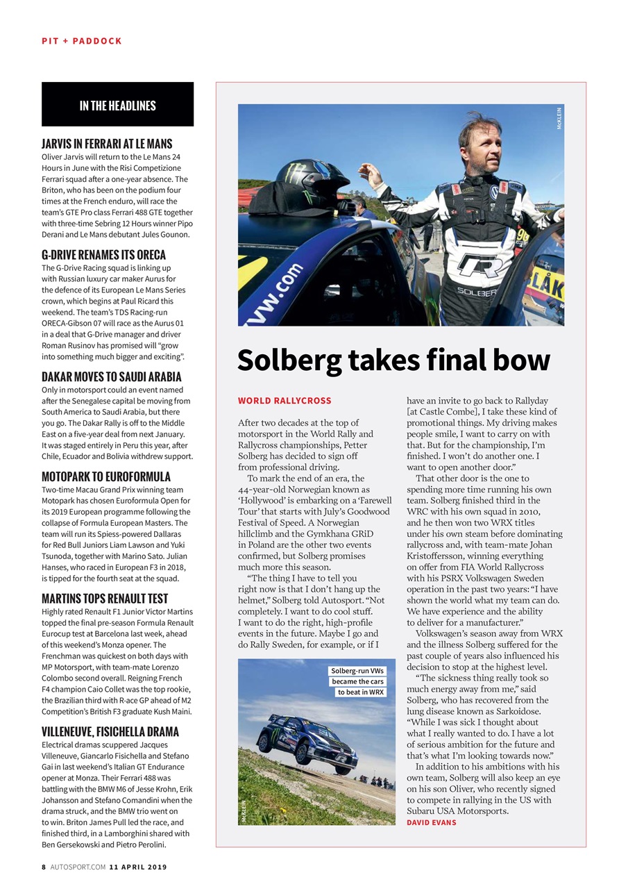 Autosport Preview Pages
