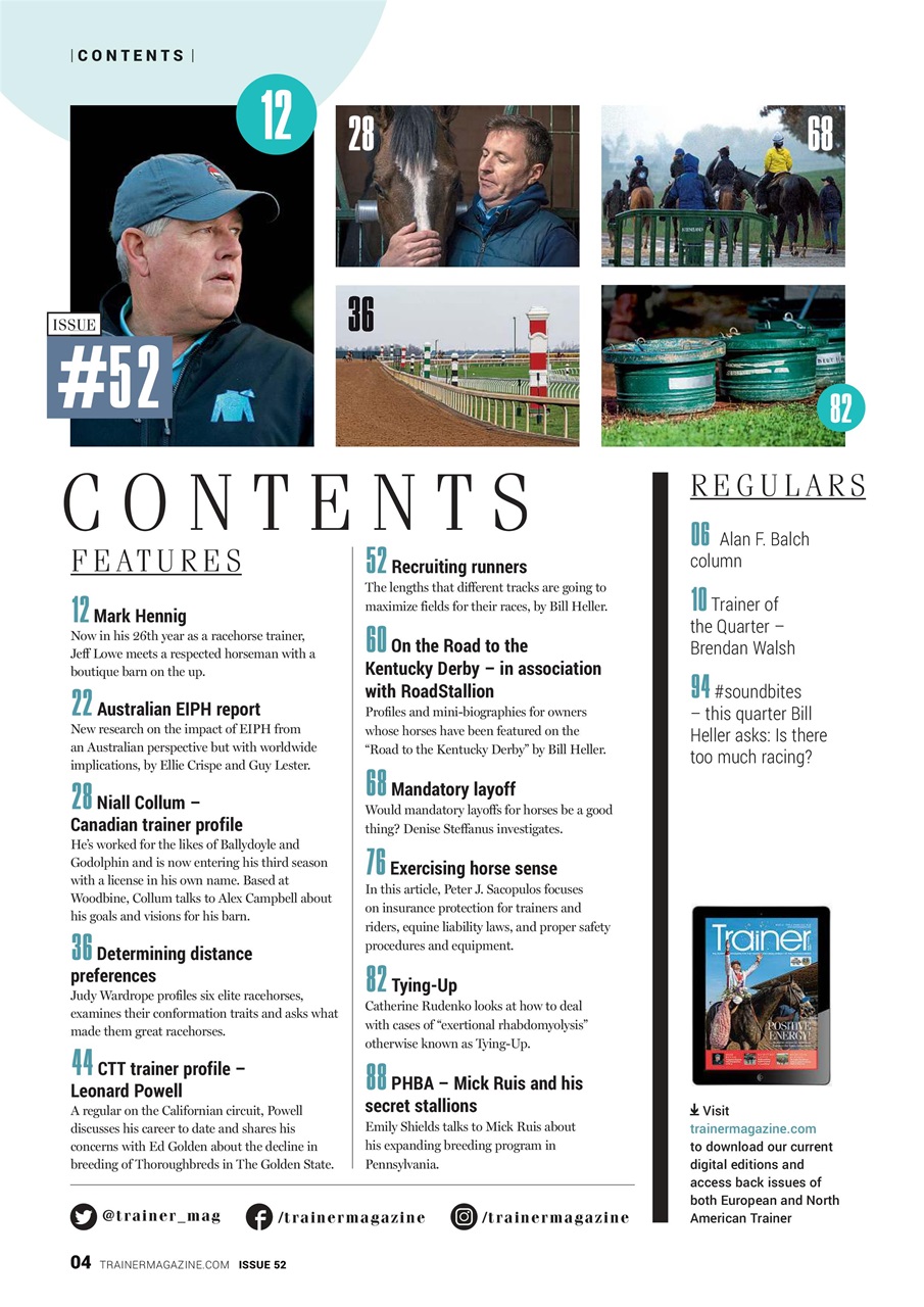 North American Trainer Magazine - horse racing Preview Pages