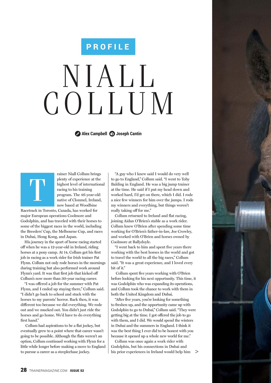 North American Trainer Magazine - horse racing Preview Pages