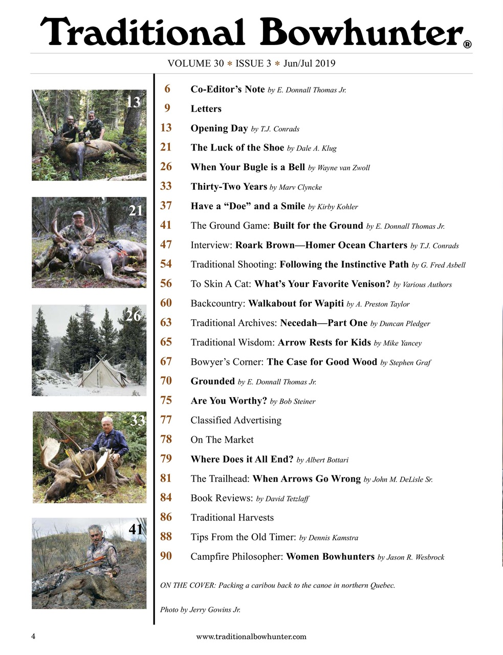 Traditional Bowhunter Magazine Preview Pages