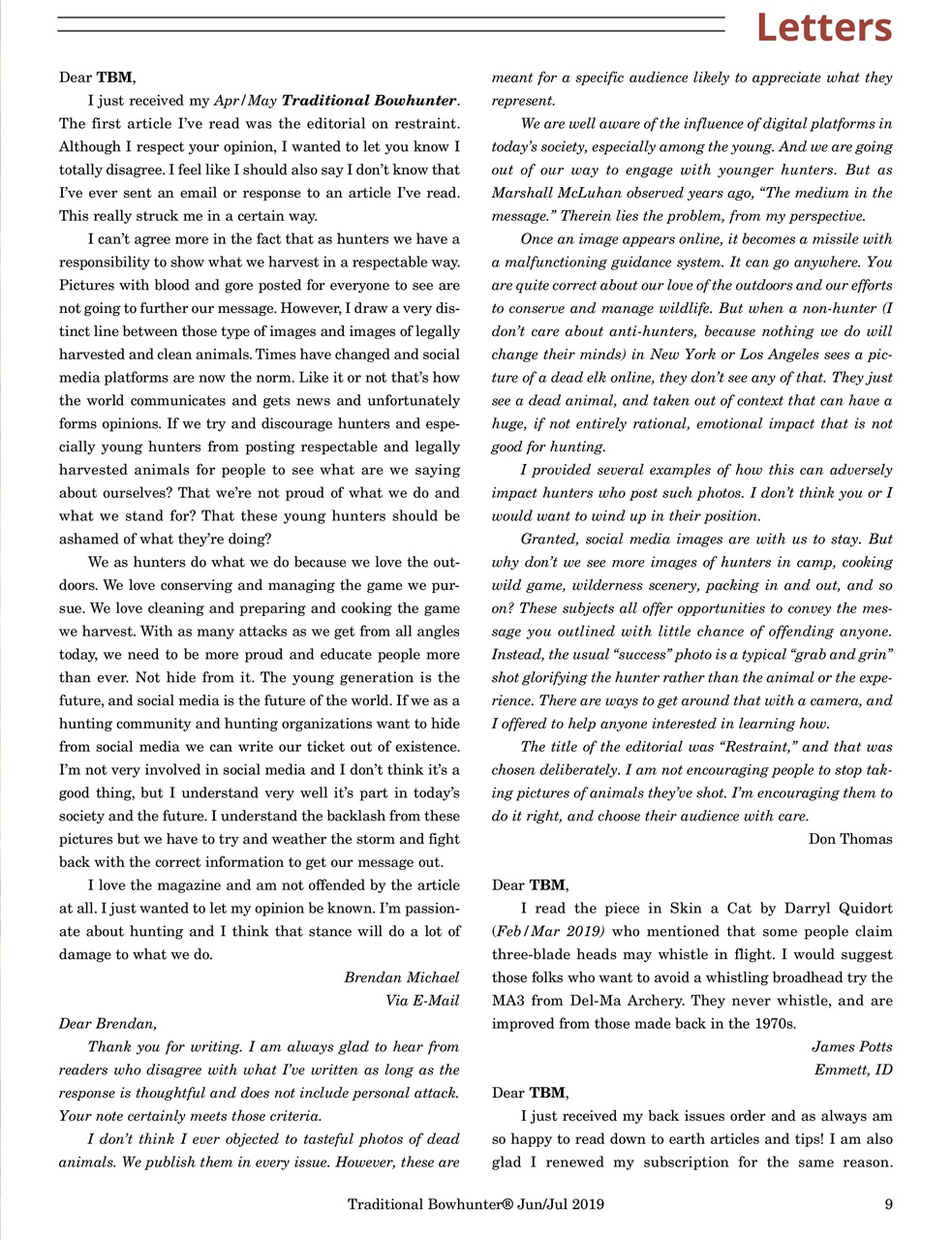 Traditional Bowhunter Magazine Preview Pages