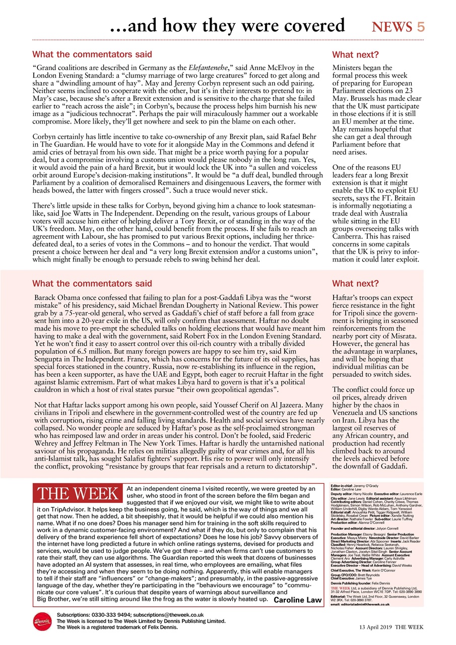 The Week Preview Pages