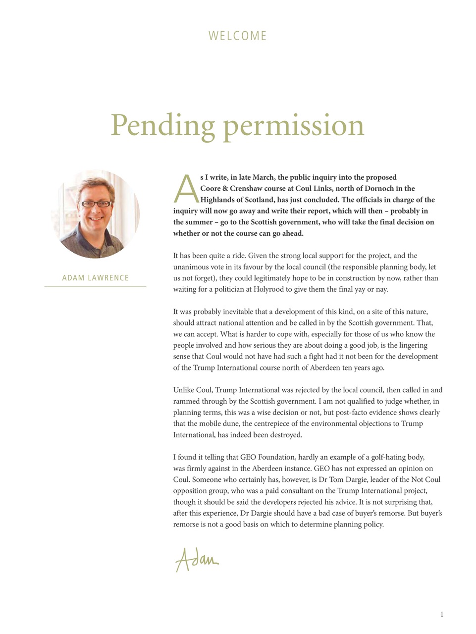 Golf Course Architecture Preview Pages