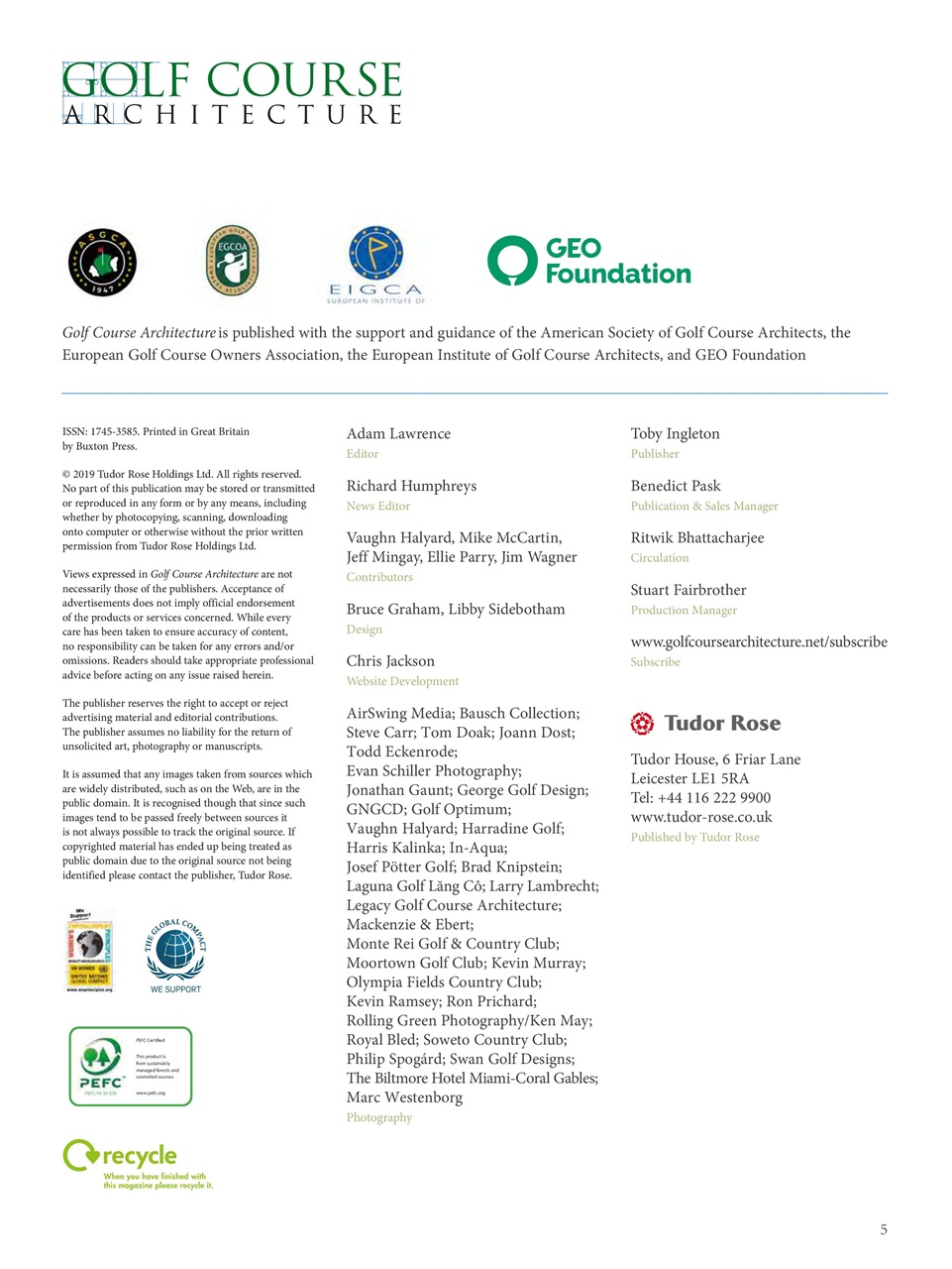 Golf Course Architecture Preview Pages