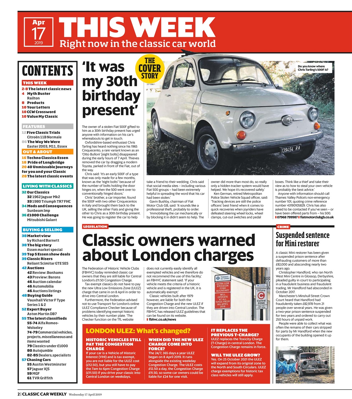 Classic Car Weekly Preview Pages