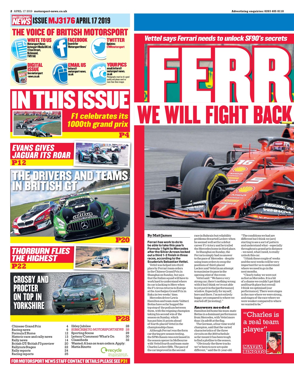 Motorsport News Preview Pages