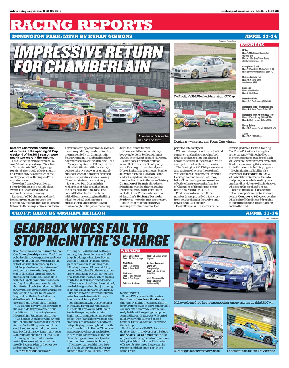 Motorsport News Preview Pages